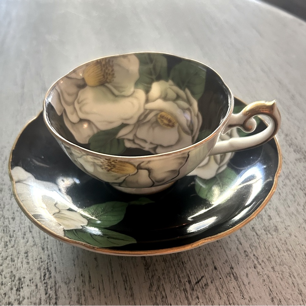 Vintage Rossetti Gardenia Nocturn Teacup and Saucer White Flowers Japan